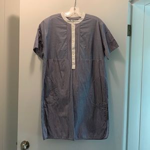 Vince 100% cotton popover mandarin collar shirt dress